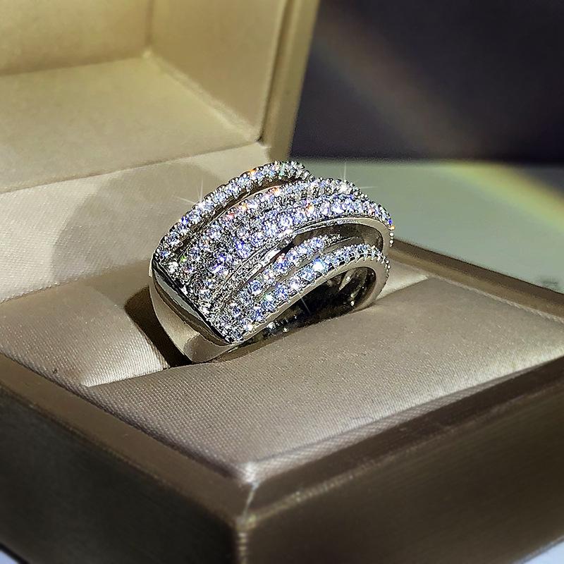Avant-Garde Micro-Zircon Full Diamond Ring