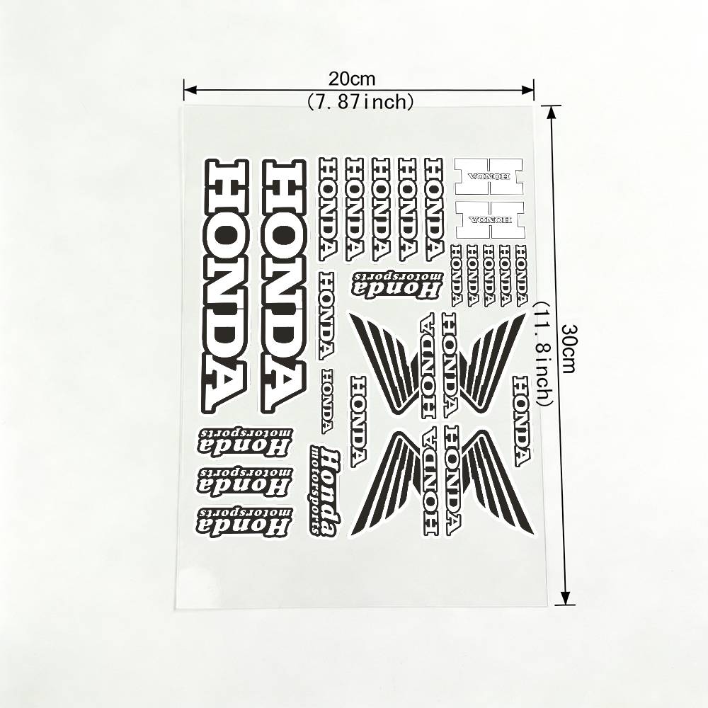 CNK1 For Honda 18 Colors Waterproof Reflective Motorbike Stickers Easy Peel Removable Decals For Motorcycle Car 20x30cm