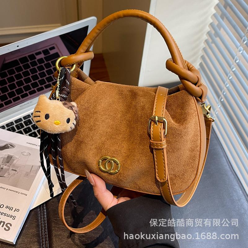 Handbag Bag Women's 2025 New Autumn and Winter Fashion High-end Sense Retro Commuter Women's Bag One Shoulder Crossbody Dumpling Bag
