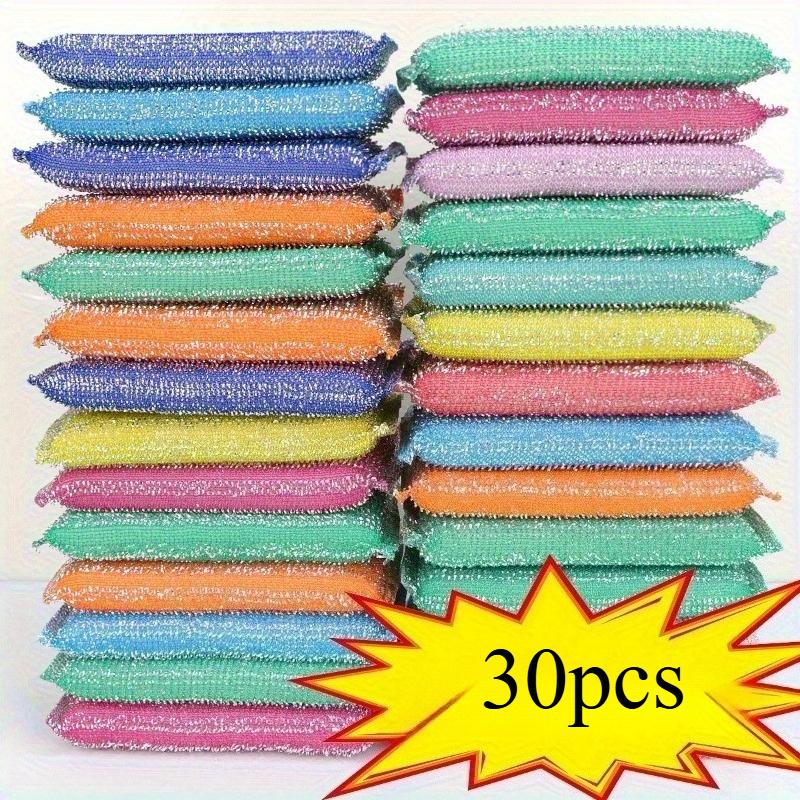 

30 double-sided kitchen sponges, reusable, thick and durable scouring pad sponges, dishwashing and cleaning products