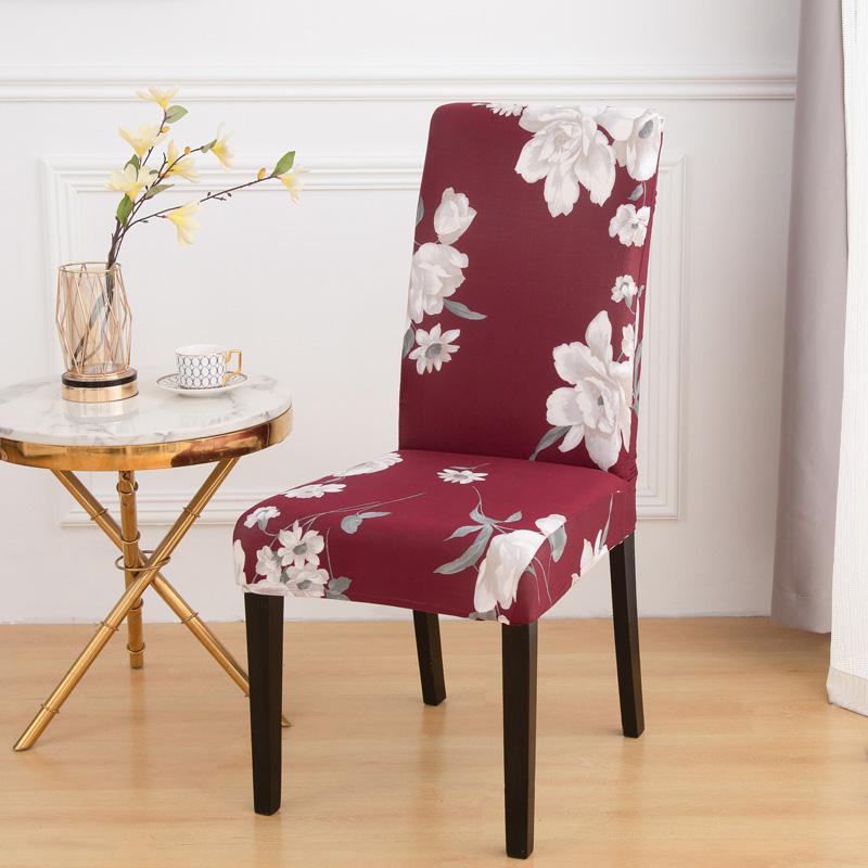 4/6pcs Stretchy Dining Chair Covers with Floral Print - Removable & Machine Washable Slipcovers for Living Room Restaurant Decor