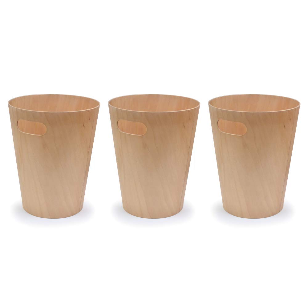 

Umbra Wooden Trash Can, Round, Lidless, Pail, Natural, 7.5L, WOODROW, 9981000228, Pack of 3