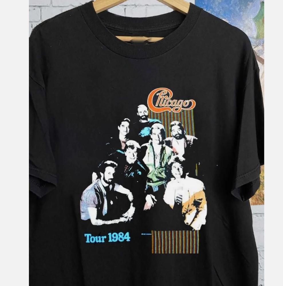 1984 Chicago the Band Concert Tour Gift For Fan Black All Size T-Shirt Unisex T-Shirt M