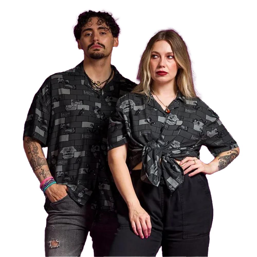 Labyrinth Unisex Adult Character Button-Down Short-Sleeved Shirt