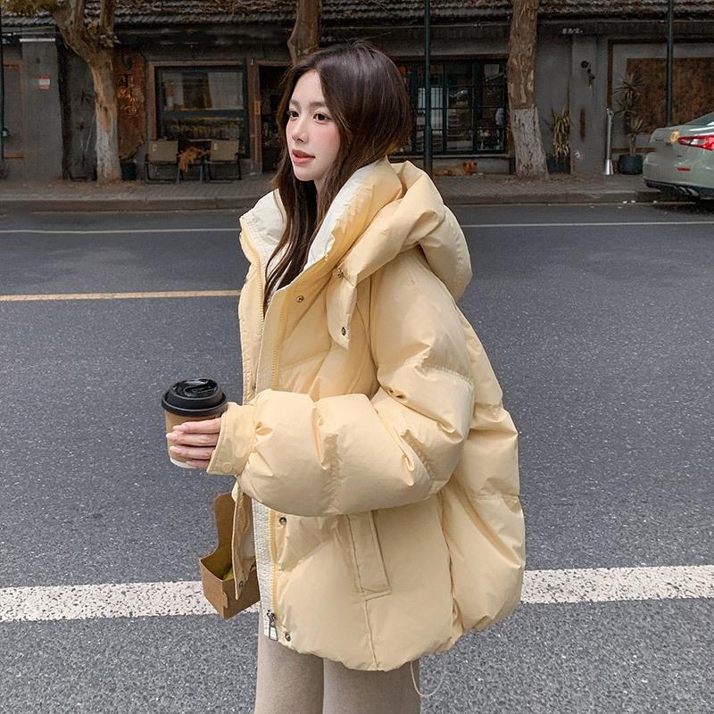 Down Padded Jacket Women's Autumn and Winter Thick Padded Jacket Fake Two-piece Short Padded Jacket