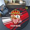 Custom Name Sevilla FC Round Area Rug,Carpet Rug for Living Room Bedroom Sofa Playroom Decor,Non-slip Floor Mat
