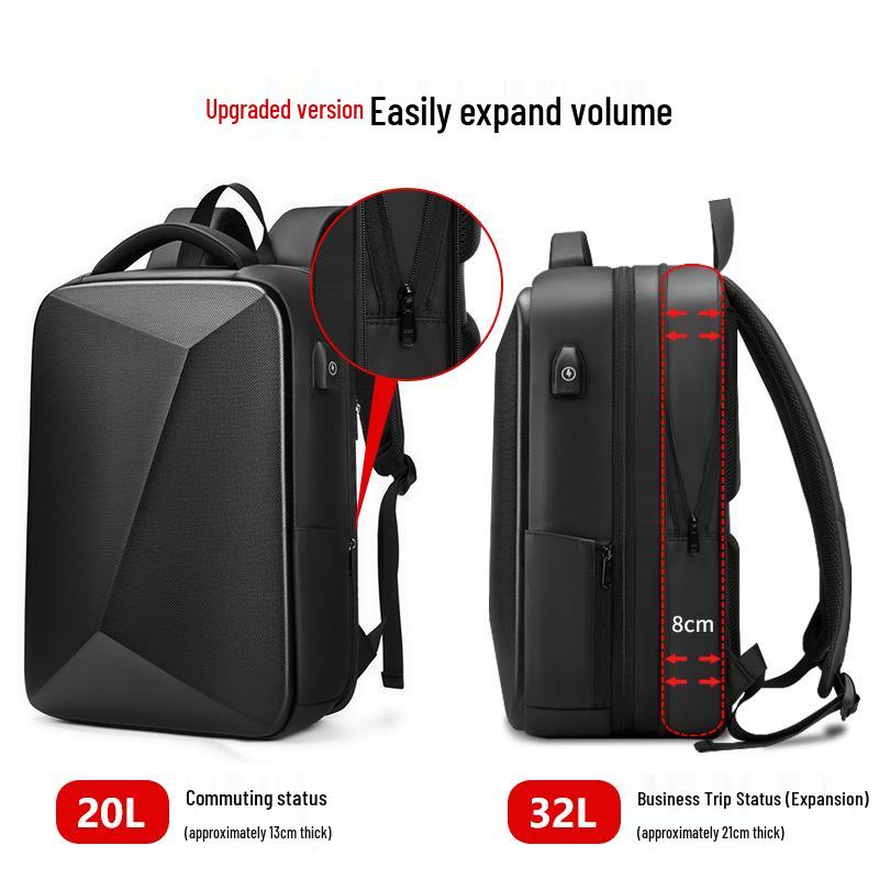 Men's Hard Shell Expandable Business & Travel Backpack with Laptop Compartment
