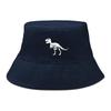 Bucket Hat With Pure White Dinosaur Print , Animal Women's Hat Casual Hip Hop Reversible Beach Cap