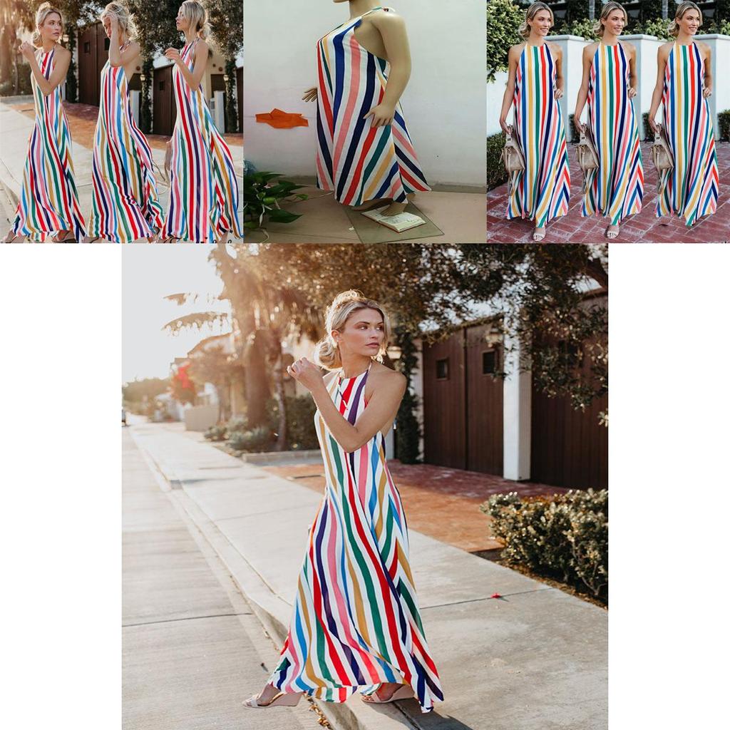 Women Summer Boho Long Maxi Dress For Evening And Beach Casual Wear With Elegant Fit