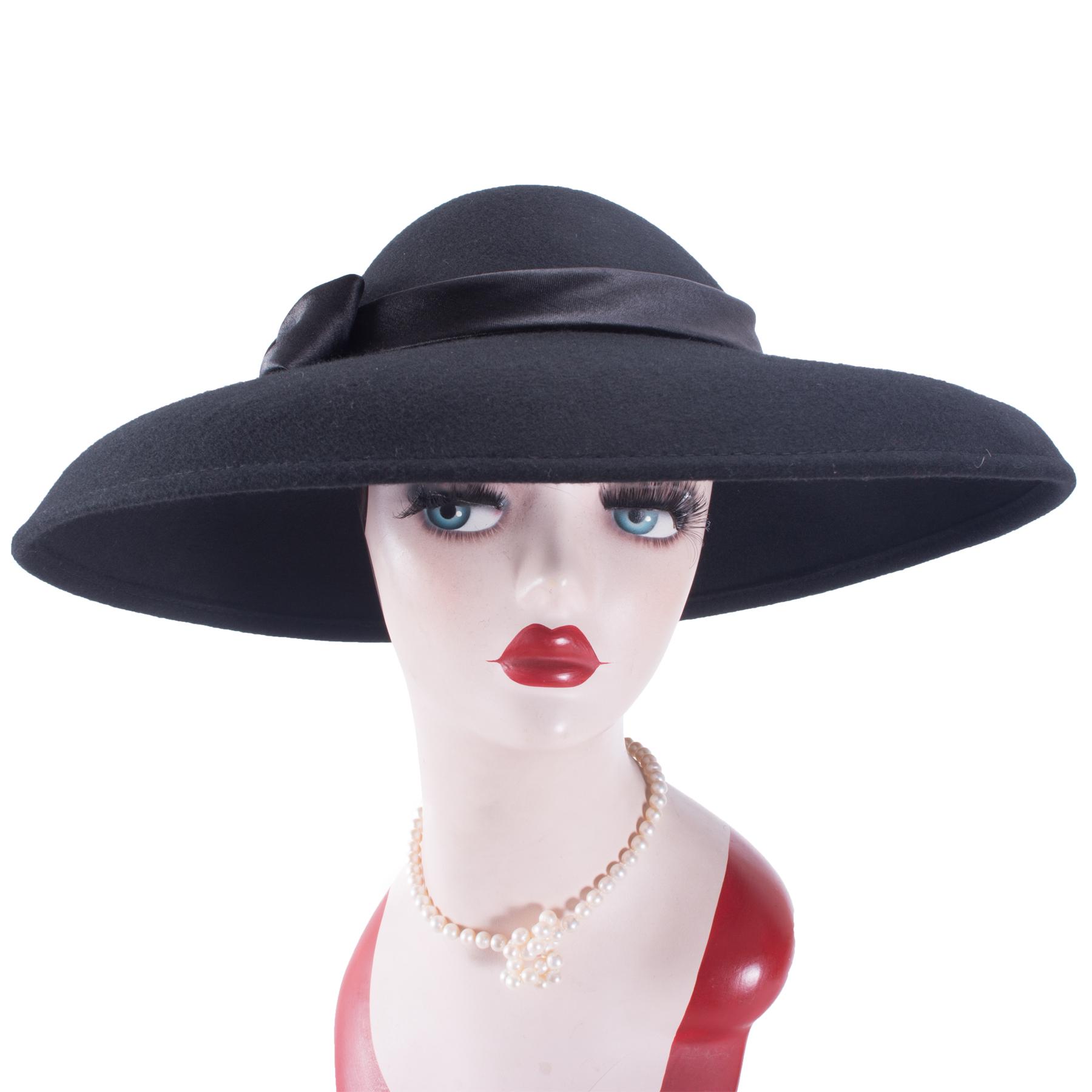 

Lawliet Женское винтажное шерстяное войлочное платье с широкими полями и широкими полями для свадьбы в церкви A508