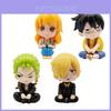 High Quality Pvc One Piece Figurine Cute Chibi Style Zoro Nami Sanji Luffy Collectible