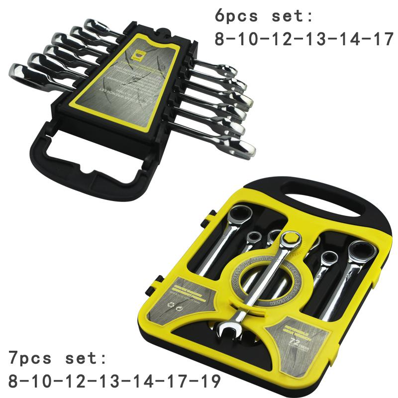 1pcs  Reversible Dual-purpose ratchet wrench Ratchet Socket Spanner Nut Repair Tools 6mm-19mm