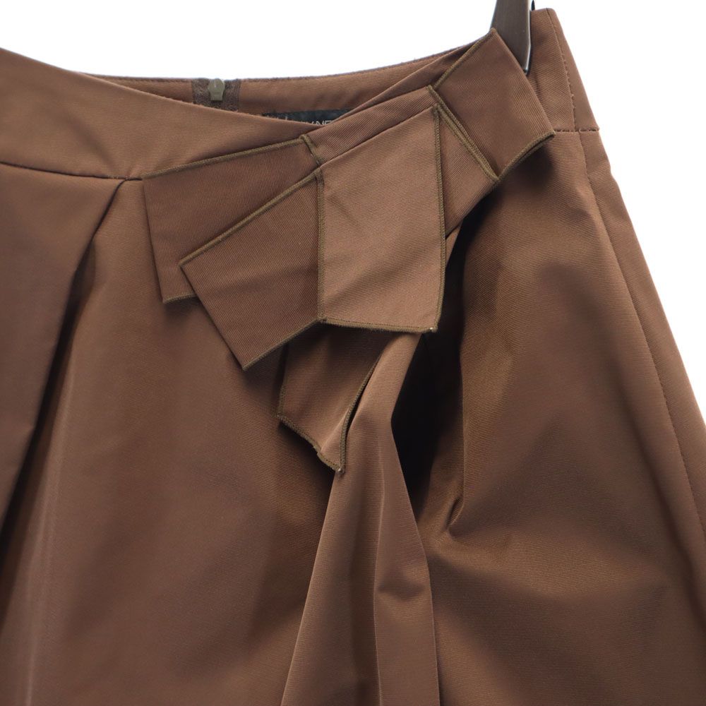 FOXEY NEW YORK made in Japan Mini length Pleated skirt 38 Brown Back zip Women Used