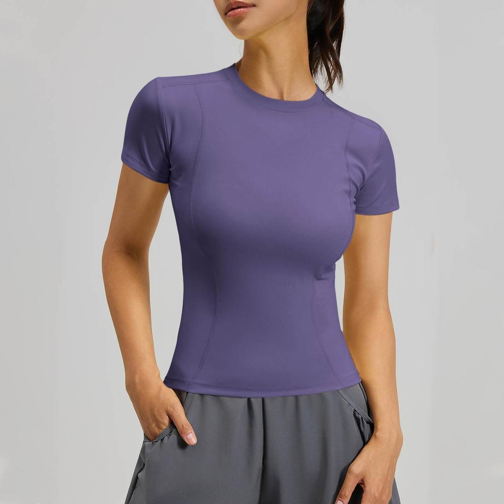 Women's Fashionable Casual Sports Leggings And Short-Sleeved Running And Fitness T-Shirt