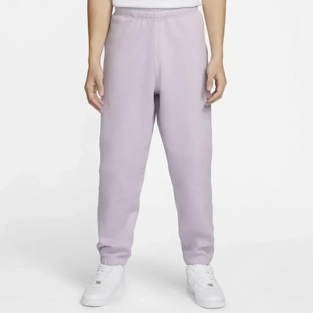 Nike Solid Color Elastic Cuff Knitted Sports Pants Men Bottoms Purple DA0330-530