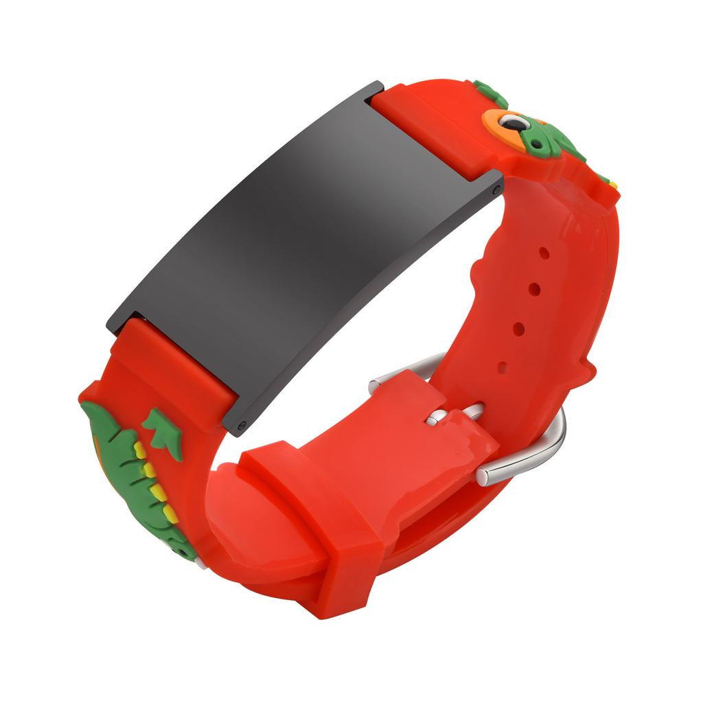 Pink Dinosaurs Silicone Strap Bracelets with Free Customize, If Lost Bracelets, Gift for Son Daughter Kids Child Newborn