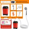 Electric Camping Shower Set with Rechargeable Pump and Water Bag.