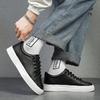 2025 New Classic Black Shoes Men Fashion Leather Sneakers Comfortable Slip-On Loafers Flats Sneakers Men Casual Skateboard Shoes