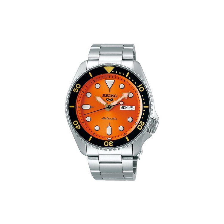Seiko 5 Series Orange Diver Mechanical Movement Stainless Steel Strap Watch Men watches SRPD59K1