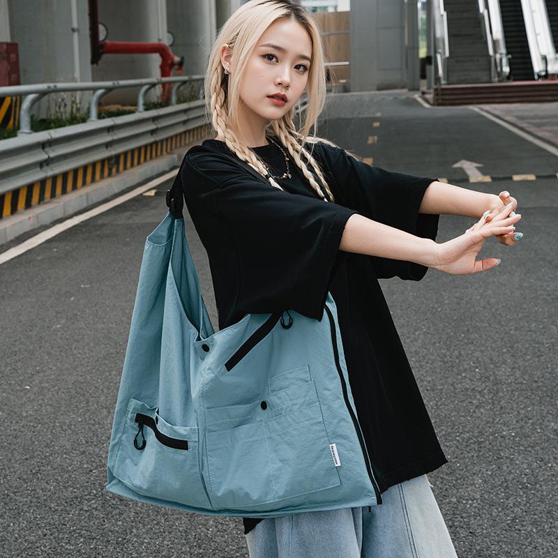 Hong Kong Style Tide Brand Tooling Dual-Purpose Messenger Bag Personalized Mountain Camping Multi-Pocket Large Capacity Variable Backpack Socks Puppet
