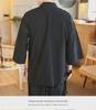 Men's Zen Buddhist Hanfu Jacket: Three-Quarter Sleeves, Slanting Collar, Summer Style, Ancient Chinese Tea Clothing, Cotton & Linen Taoist Robe.