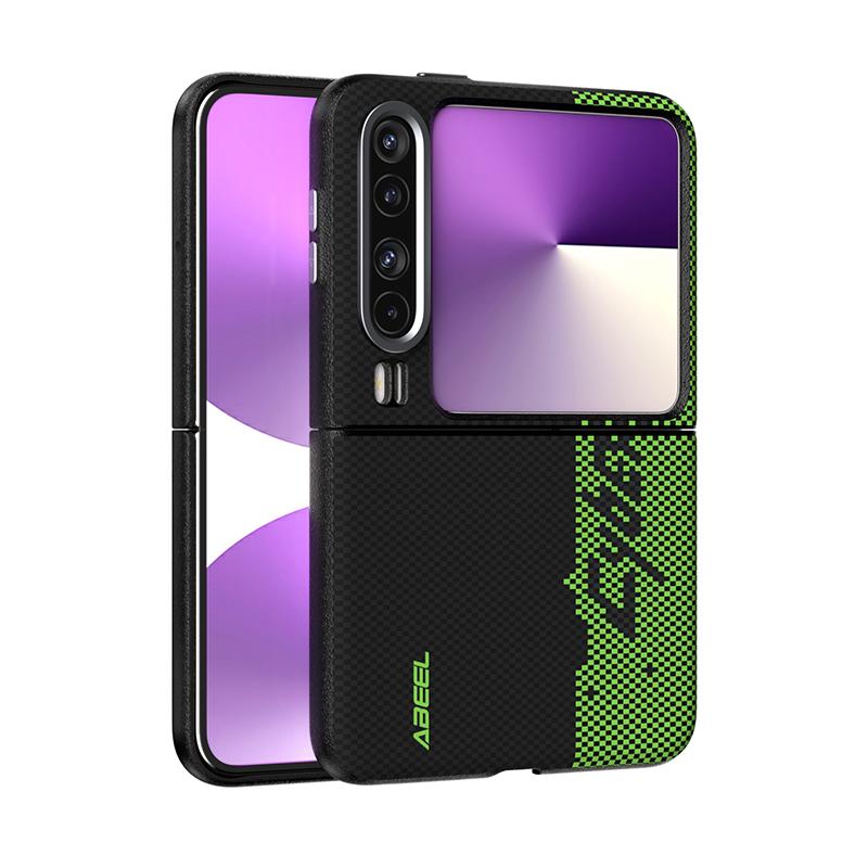 

For Huawei Pura X Case Sturdy Slim Carbon Fibre Style Drop-proof Screen and Camera Lens Protection Bumper Leather Case Cover PC&Huawei Pura X