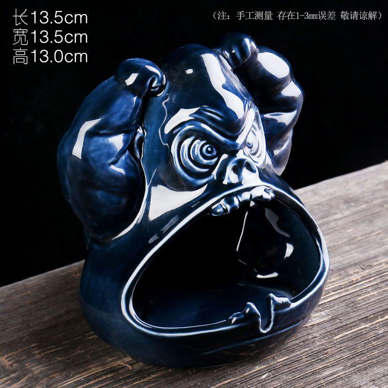 New Household Cute Cartoon Fu Pig Dog Ashtray Creative Ceramic Ashtray Personalized Trend Windproof Fly Ash