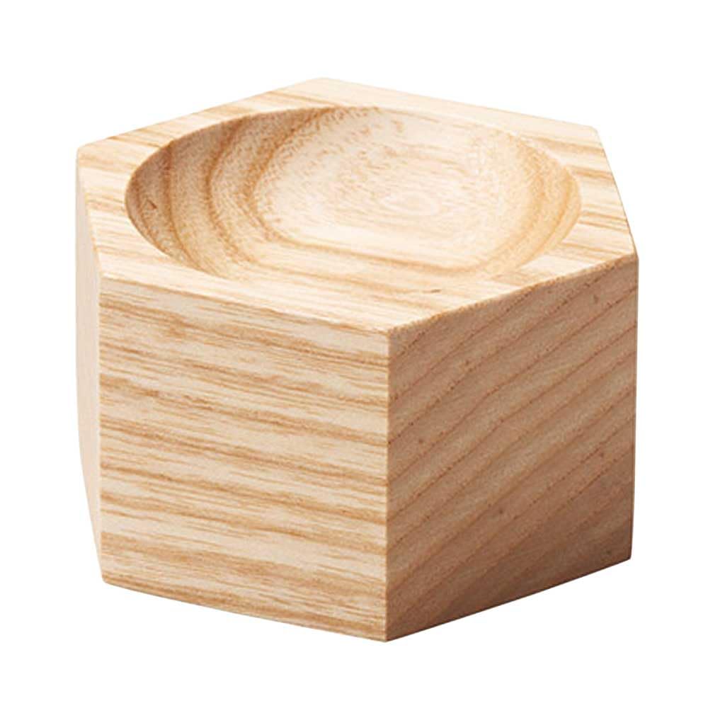 Yamaco Wooden Hexagonal Small Bowl, 7x6xH4cm, 27939