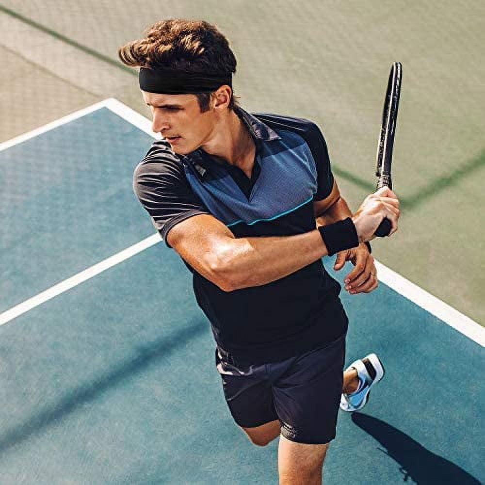 Mens Sports Headband For Work Out Sweatband For Sweatband Running Cycling Yoga Basketball Stretchy Unisex Hairband(4 Pack)