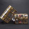 Mini Gold/Silver Transparent Jewelry Storage Box Clear Candy Pirate Storage Organizer Vintage Trinket Keepsake Treasure Display