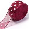 Heart Print Heart Ribbon Sheer Organza Craft Ribbon Gift Embellish Organza Tape  Garment Trim