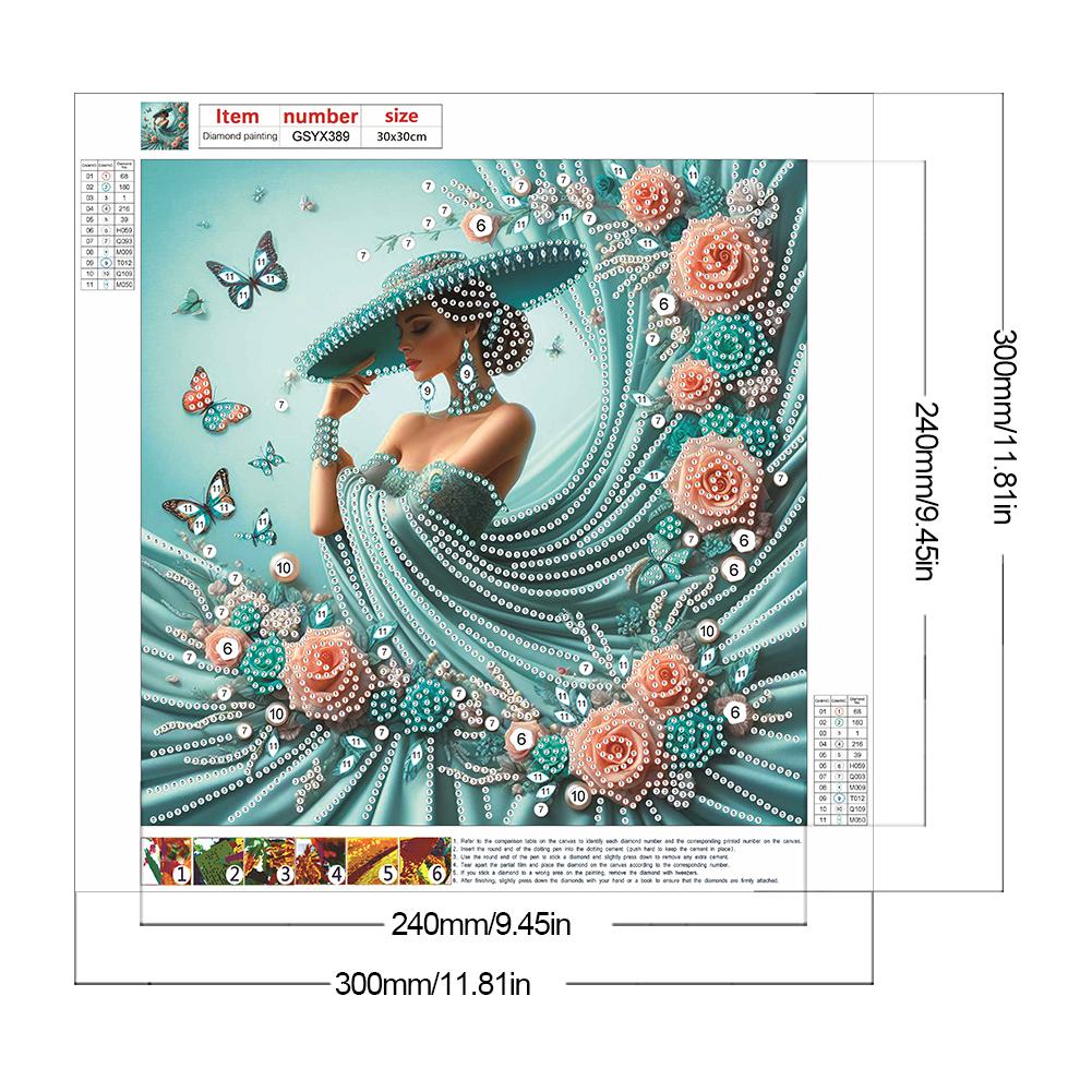 5D DIY Partial Special Shaped Drill Diamond Painting Kit Women Decoration