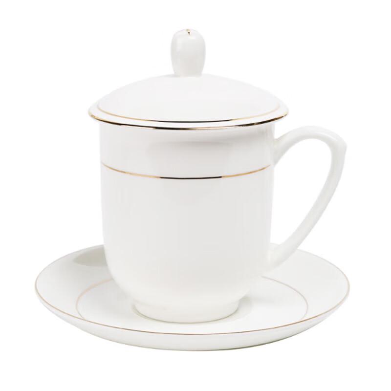 Huawensen Ceramic Gold Trim Conference Cup