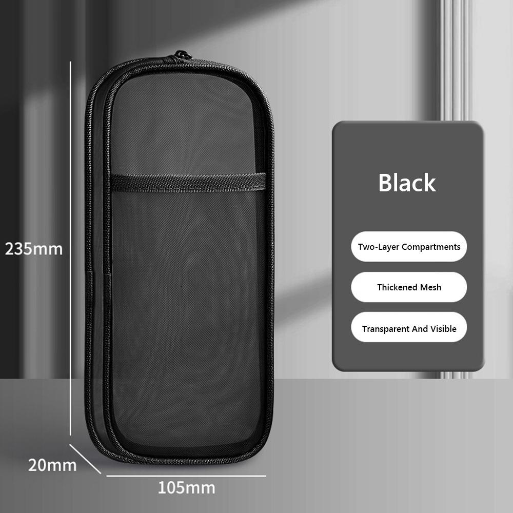Double-layer Pen Bag Mesh Pen Pouch New Stationery Bag  Gift