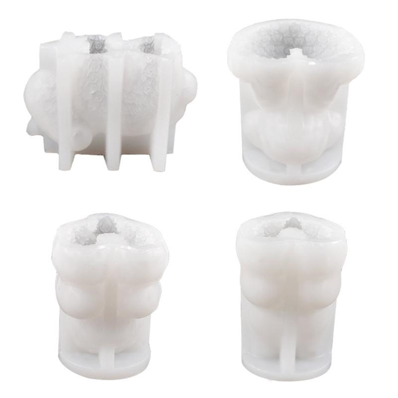 Valentine Silicone Rose Bunny-Mold Aromatherapy Candle Mold Epoxy Animal Plaster Mold for DIY Soap Present Candle Making