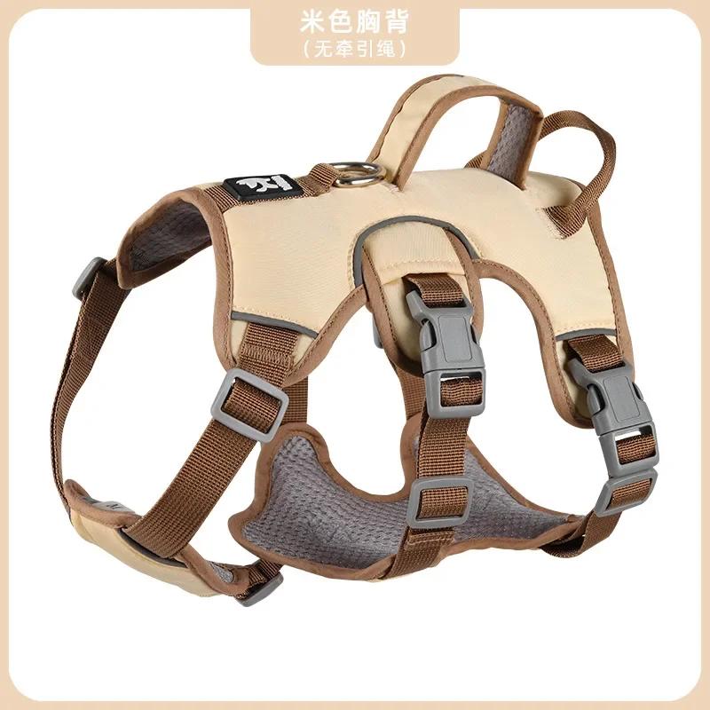 Three Stage Dog Harness Escape Proof Adjustable Pet Vest Harness with Leash Attachment