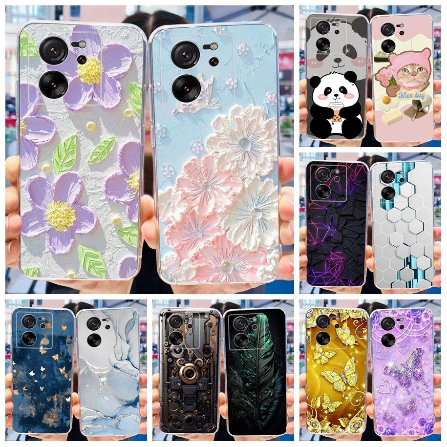 For Xiaomi 13T Pro Case Fashion Flowers Shockproof Soft Silicon Protector Clear Coque For Xiaomi 13T Phone Cases Mi 13TPro Funda