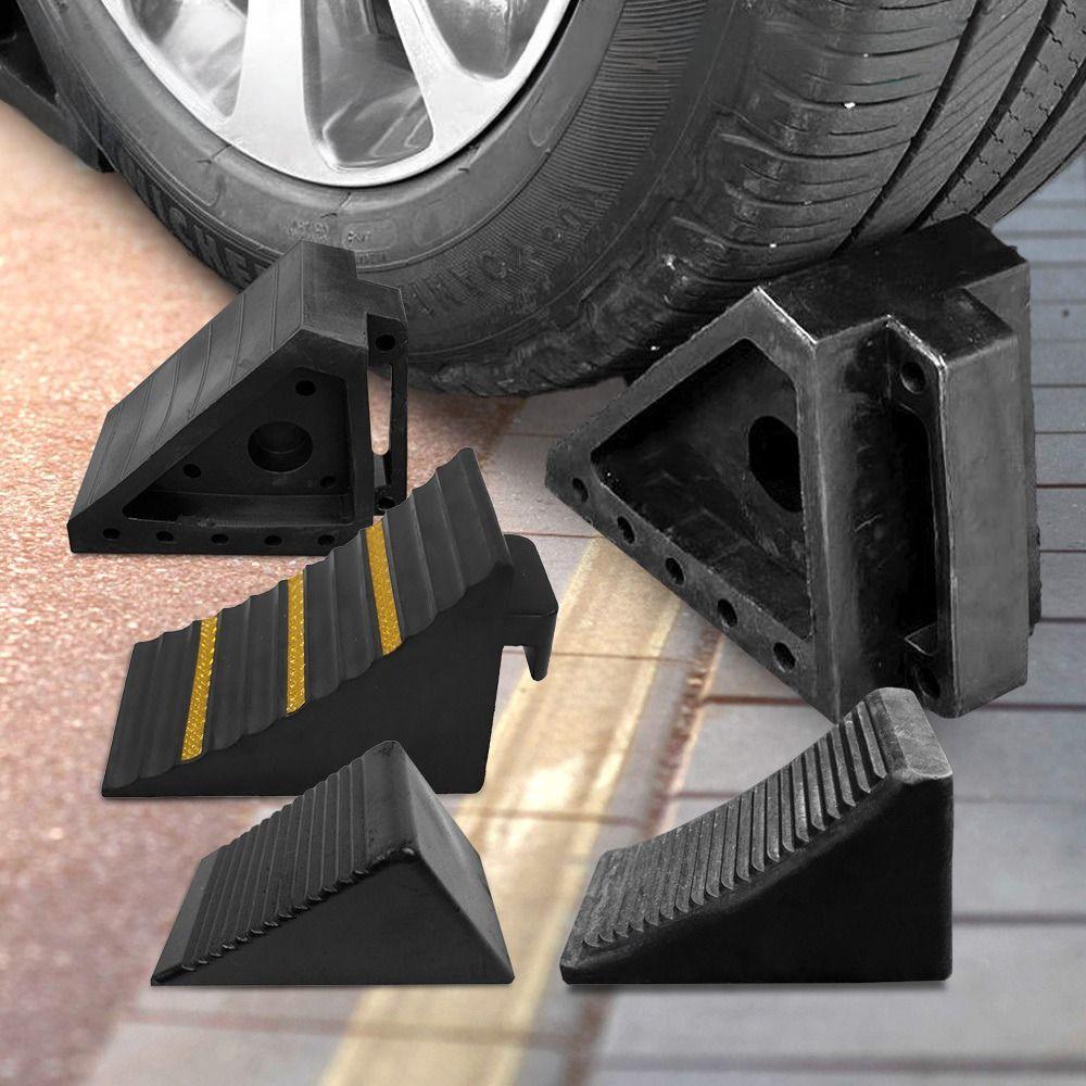 Black Wheel Chocks Heavy Duty Vehicle Wheel Stoppers Stable AntiSlip Device  Vehicle Safety