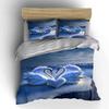 Romantic Swans With Icy Heart Printed Duvet Cover Set1 Duvet Cover+2 Pillowcasemulti Size Bedroom Bedding Decor Luxury Gifts