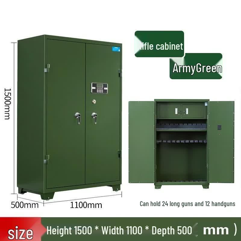Military Green Thickened Steel Multi-Method Unlock Security Cabinet
