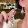Christmas Shiny Full Rhinestone Christmas Tree Stud Tassel Earrings For Women Wedding Party Jewelry Girl  Earring Jewerly