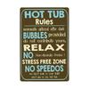 Funny Outdoor Hot Tub Metal Tin Sign Plates Vintage Poster Bathroom Plaques Wall Decorative Retro Home Decor 20*30cm
