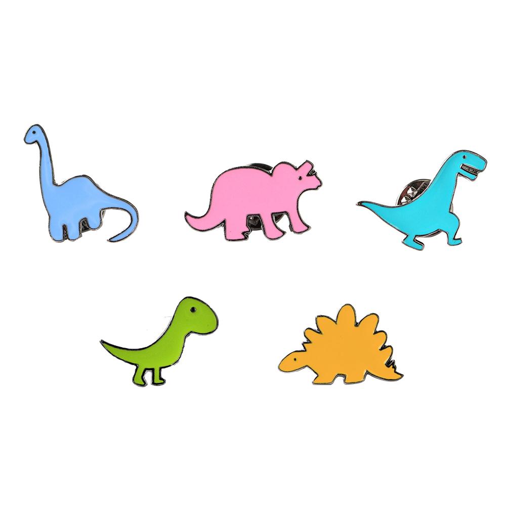 

5-7PCS Cartoon Brooch Set Heart Dinosaur Skull Skeleton Potted Cactus Enamel Pins Animal Plant Cup Lapel Badge Jewelry Wholesale