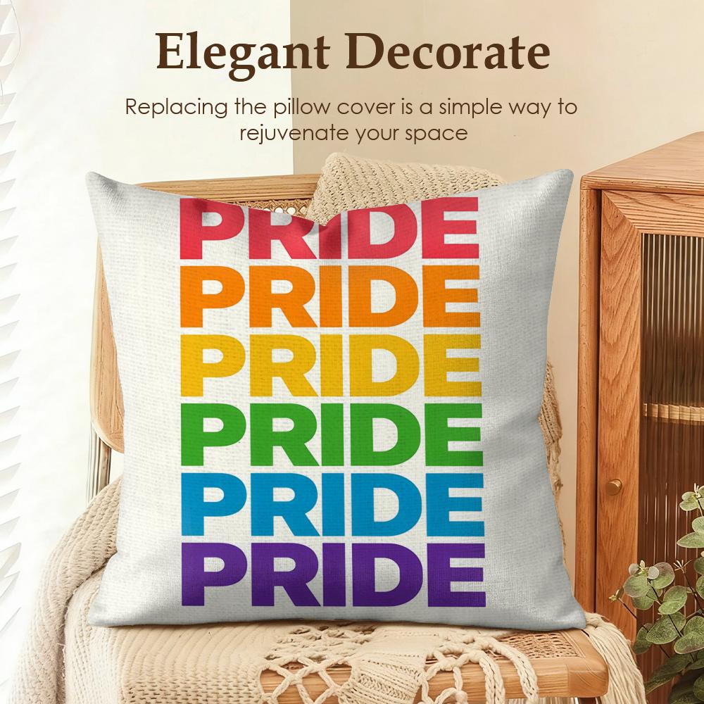 Cool Lgbt Pattern Cushion Cover Natural Linen Organic Fabric DoubleSided Printing Sofa Home Decor Gift Pillow Case