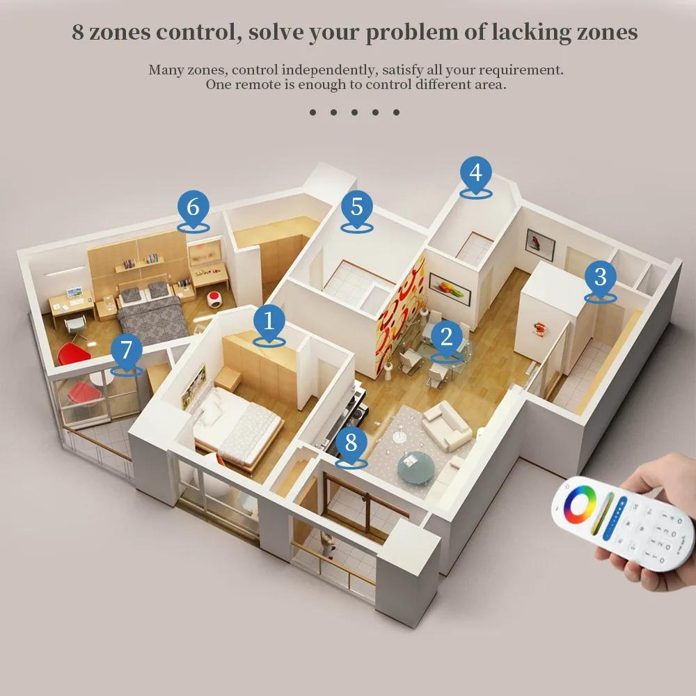 WB5 WiFi 5-in-1 LED-Controller Tuya APP Alexa Google Home Sprachsteuerung RGB RGBW CCT LED-Streifen Dimmer Bluetooth APP RF-Fernbedienung