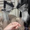 Anime Theme Gatherings Cat Ear Headband with Alloy Earring Movie Enthusiasts Plush Wolf Headband for Teenagers Adult