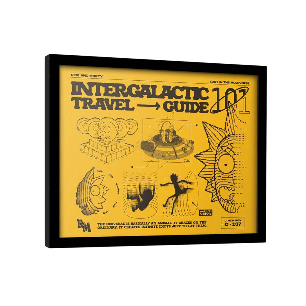Rick And Morty Intergalactic Travel Guide Framed Poster