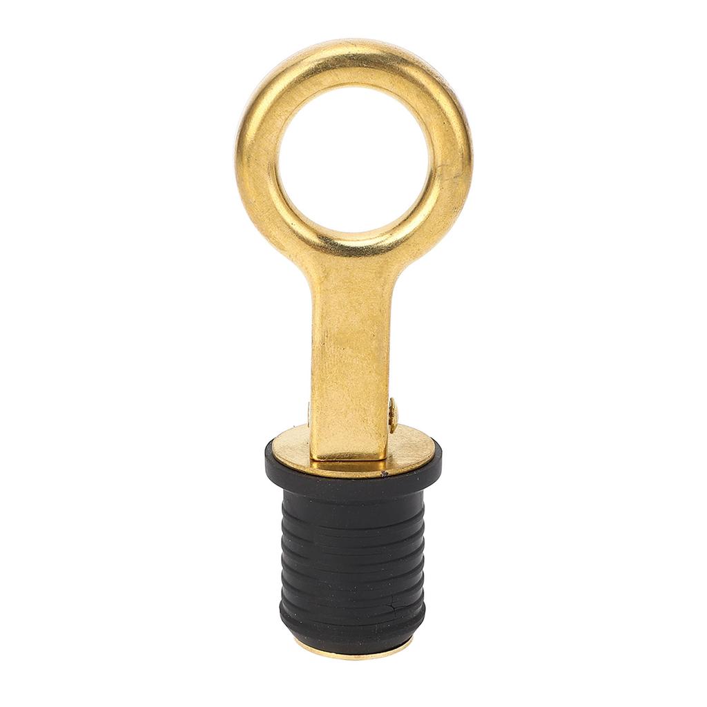 2Pcs Screw Type Compression Drain Plug Excellent Sealing Oxidation Resistant Rubber Brass Boat Drain Plug for Marine Yacht