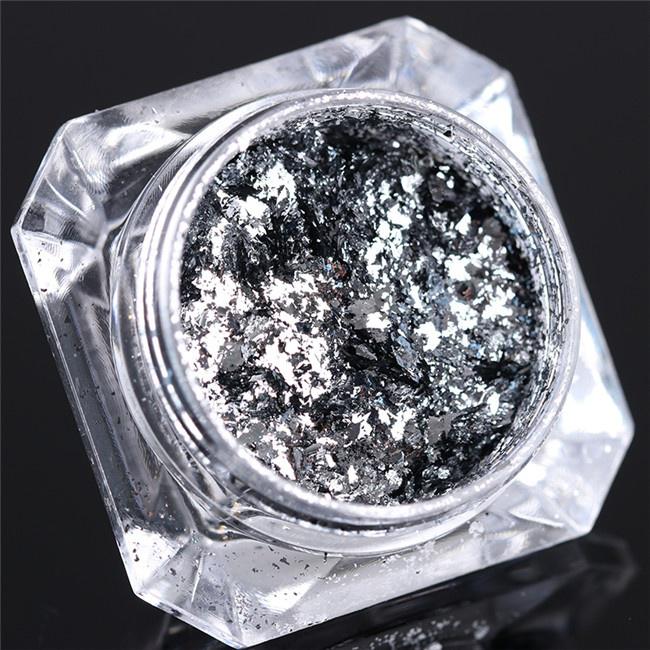 Silver Gold Flakes Nail Aluminum Sequins 0.2g Bling Mirror Nail Glitters Powder Nail Art Decoration