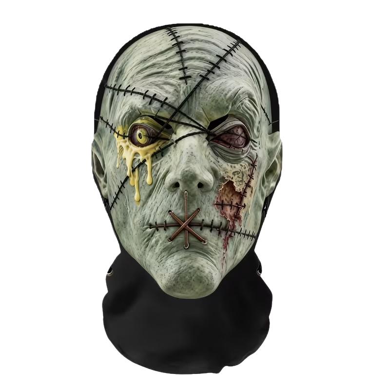 1Pcs Horror Skull Zombie Full Face Mask Breathable Mesh Headgear Cosplay Prop For Halloween Party Prank Carnival Costume